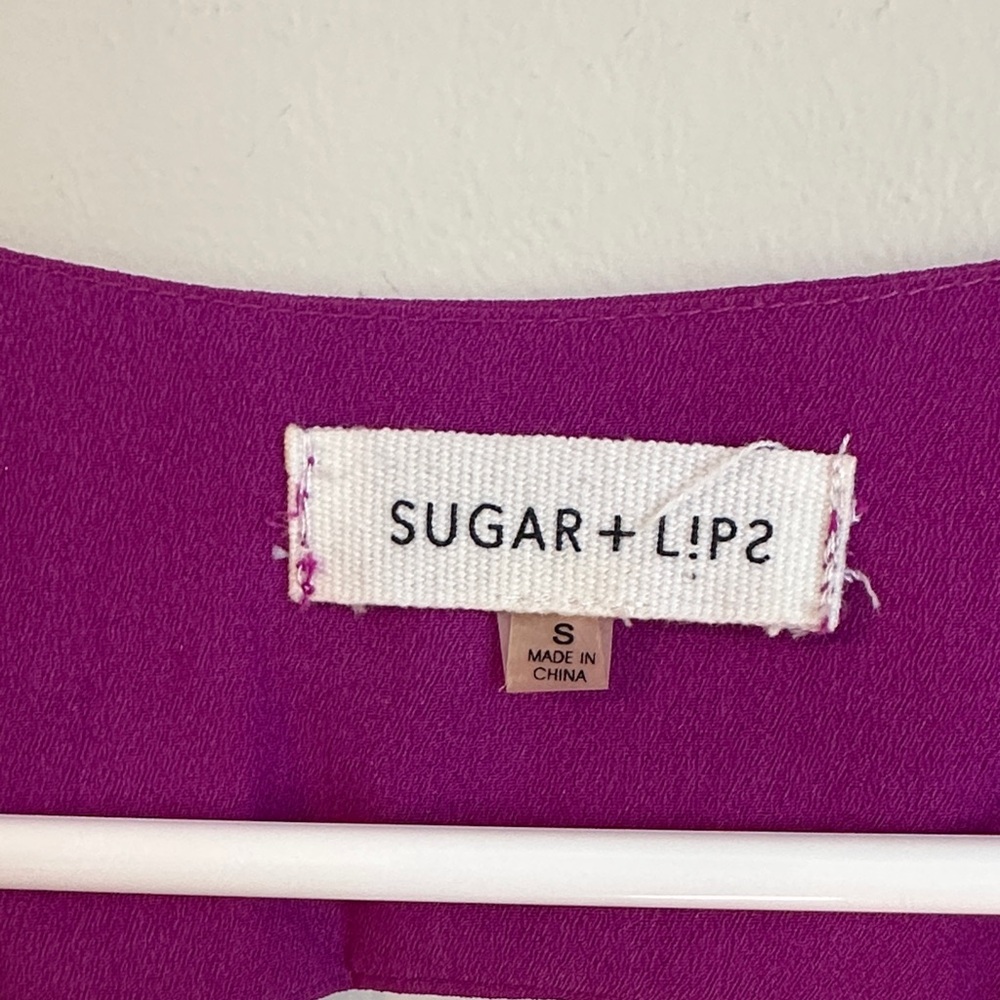 Sugarlips Purple Backless Dress with Embellished/Beaded Shoulders - Picture 2 of 8